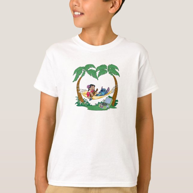 Lilo & Stitch Lilo Stitch on a hammock T-Shirt (Front)