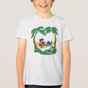 Lilo & Stitch Lilo Stitch on a hammock Tri-Blend Shirt