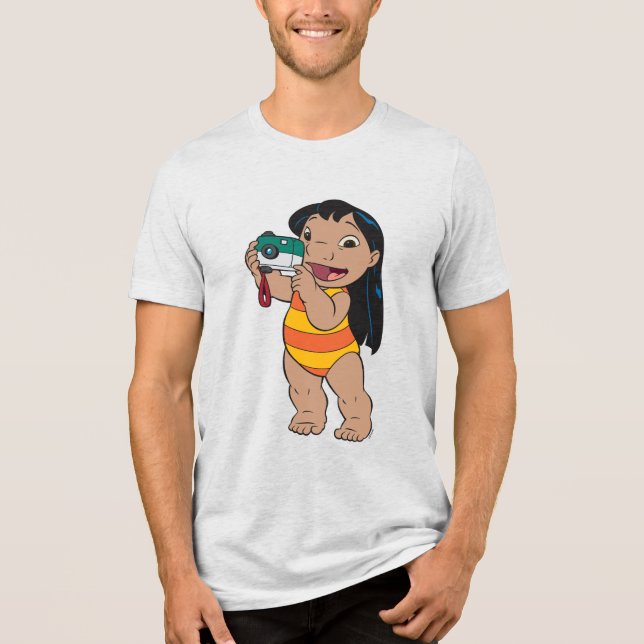 Lilo & Stitch Lilo Taking a Photo Tri-Blend Shirt (Front)