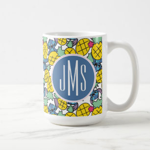 Lilo & Stitch Monogram Pineapple Pattern Coffee Mug