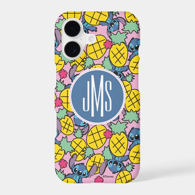 Lilo & Stitch | Monogram Pineapple Pattern Iphone Case (Back)