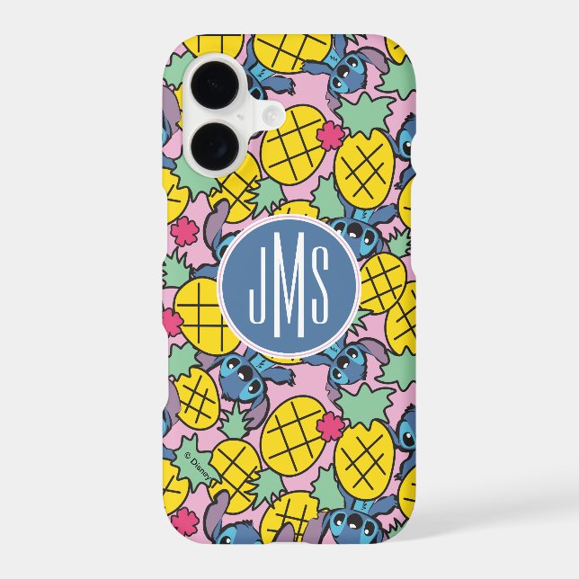Lilo & Stitch | Monogram Pineapple Pattern Iphone Case (Back)