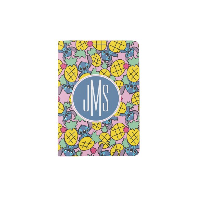 Lilo & Stitch | Monogram Pineapple Pattern Passport Holder (Front)