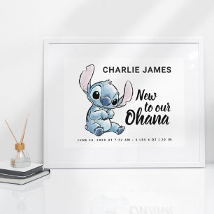 Lilo & Stitch   New to our Ohana - Birth Stats Poster