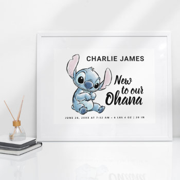 Lilo & Stitch | New To Our Ohana - Birth Stats Poster by LiloAndStitch at Zazzle