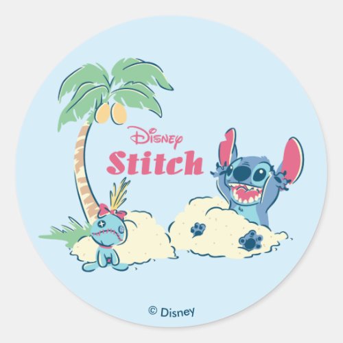 Lilo  Stitch  Ohana Means Family Classic Round Sticker
