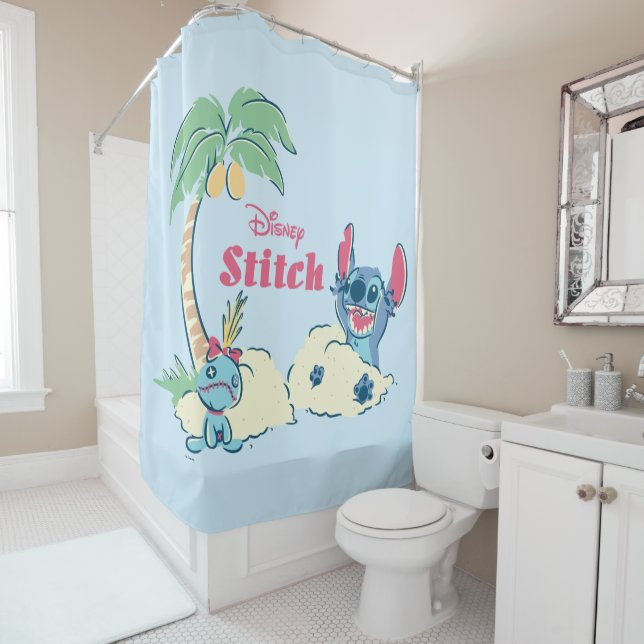 Lilo & Stitch | Ohana Means Family Shower Curtain (In Situ)