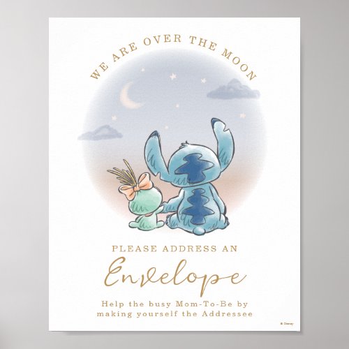 Lilo  Stitch  Over the Moon _ Baby Shower Poster