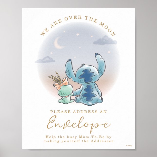 Lilo & Stitch | Over the Moon - Baby Shower Poster (Front)