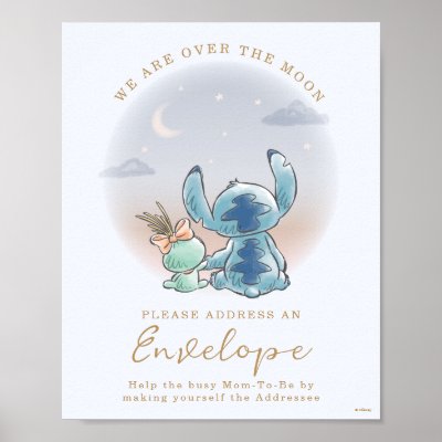 Lilo &amp; Stitch | Over the Moon - Boy Baby Shower Poster