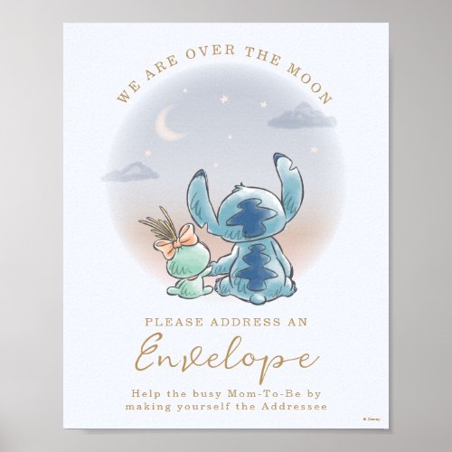 Lilo  Stitch  Over the Moon _ Boy Baby Shower Poster