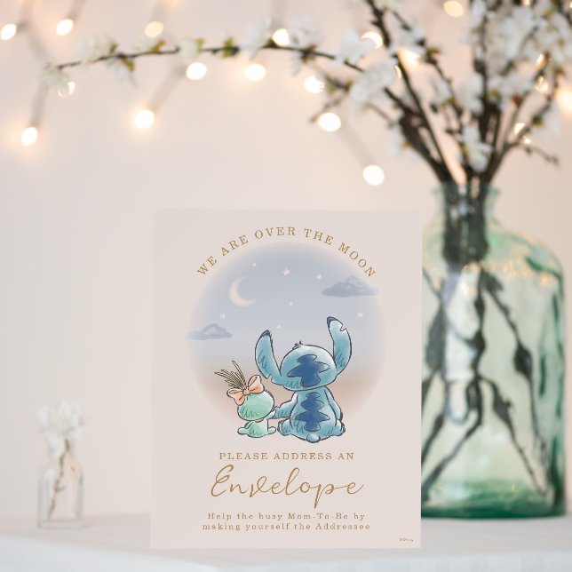 Lilo & Stitch | Over the Moon - Girl Baby Shower Foam Board (In Situ (Wedding))