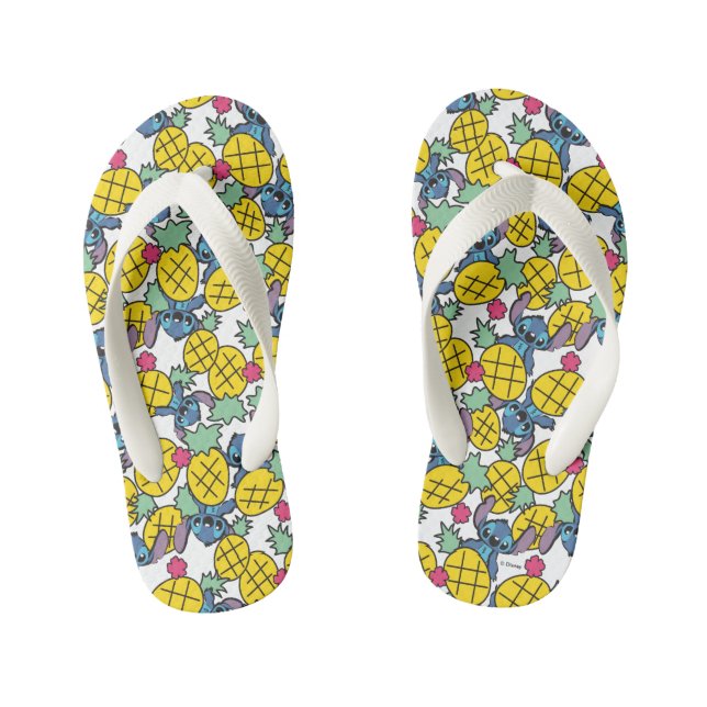 Lilo & Stitch | Pineapple Pattern Kid's Flip Flops (Footbed)