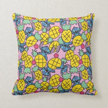 Lilo & Stitch | Pineapple Pattern Throw Pillow by LiloAndStitch at Zazzle