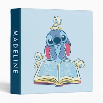 Lilo & Stitch | Reading The Ugly Duckling 3 Ring Binder by LiloAndStitch at Zazzle