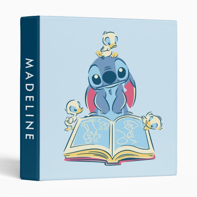 Lilo & Stitch | Reading the Ugly Duckling 3 Ring Binder (Front/Spine)