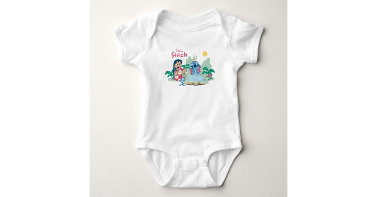 Lilo Stitch Reading The Ugly Duckling Baby Bodysuit Zazzle Com