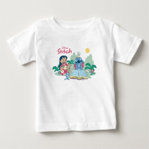 Lilo  Stitch  Reading the Ugly Duckling Baby T_Shirt