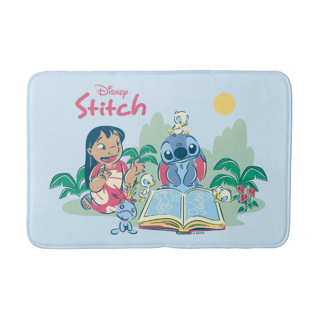 Lilo & Stitch | Reading the Ugly Duckling Bathroom Mat (Front)