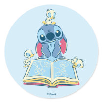 Lilo & Stitch | Reading the Ugly Duckling Classic Round Sticker