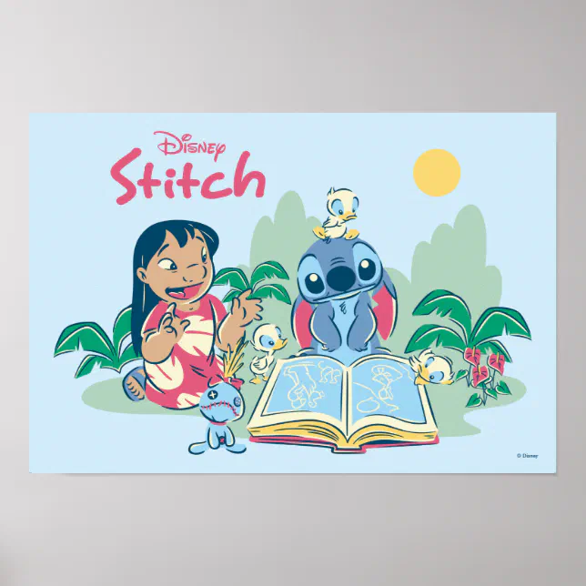 Lilo & Stitch | Reading the Ugly Duckling Poster | Zazzle