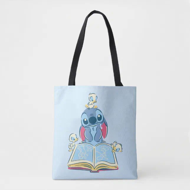 Lilo & Stitch Reading the Ugly Duckling Tote Bag Zazzle