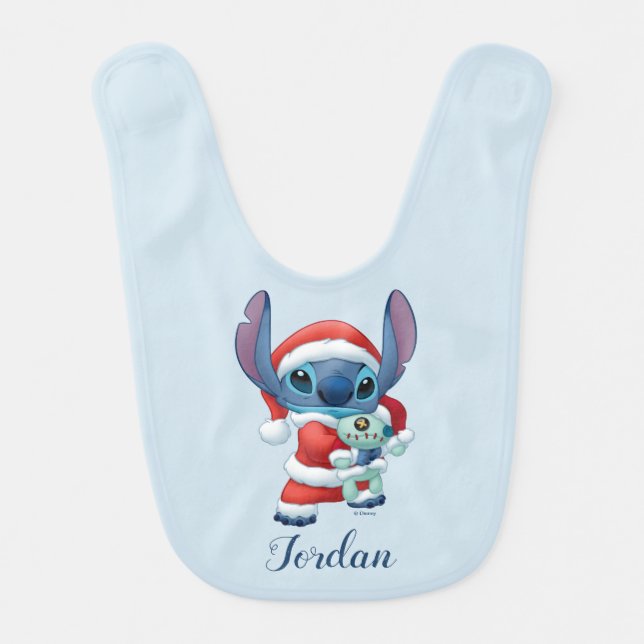Lilo & Stitch | Santa Claus Stitch Baby Bib (Front)