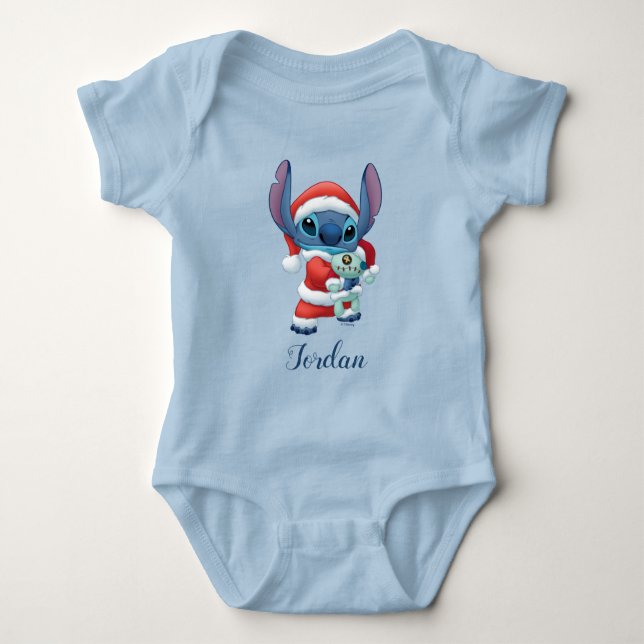 Lilo & Stitch | Santa Claus Stitch Baby Bodysuit (Front)