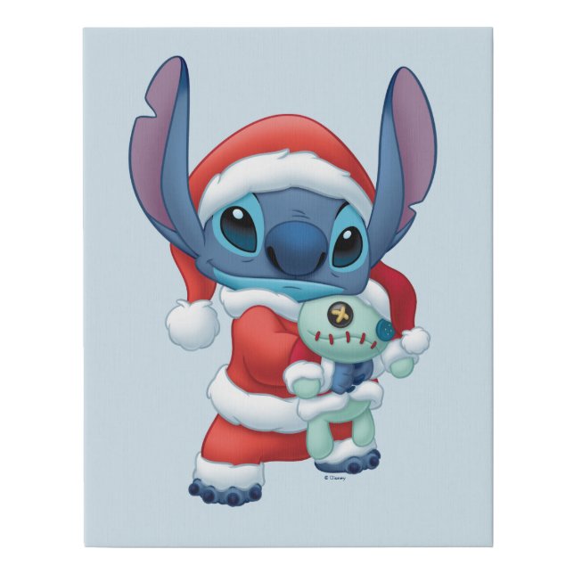 Lilo & Stitch | Santa Claus Stitch Faux Canvas Print (Front)