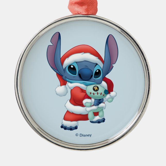 Lilo & Stitch | Santa Claus Stitch Metal Ornament (Front)