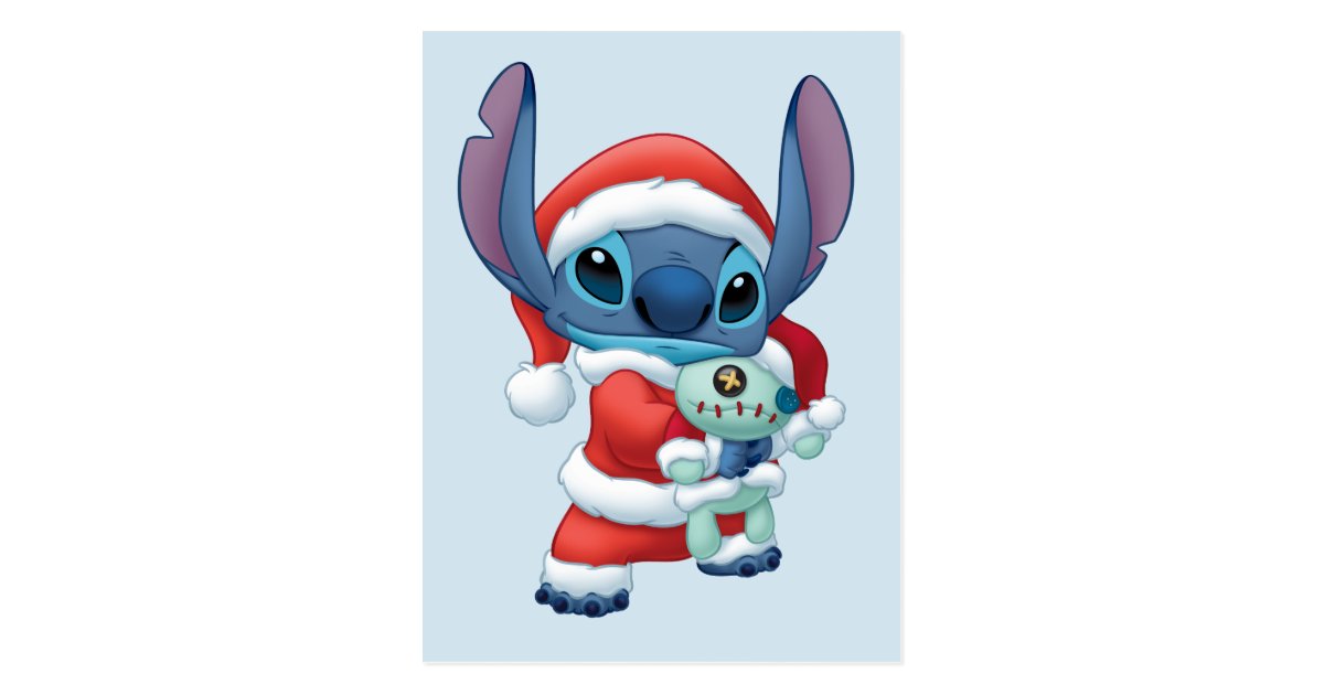 Lilo & Stitch | Santa Claus Stitch Postcard | Zazzle.com