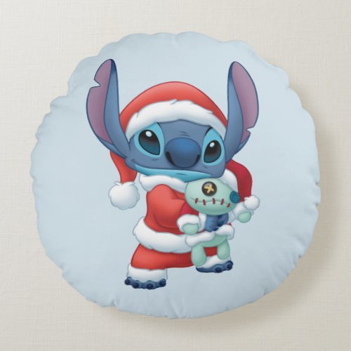 Lilo  Stitch  Santa Claus Stitch Round Pillow