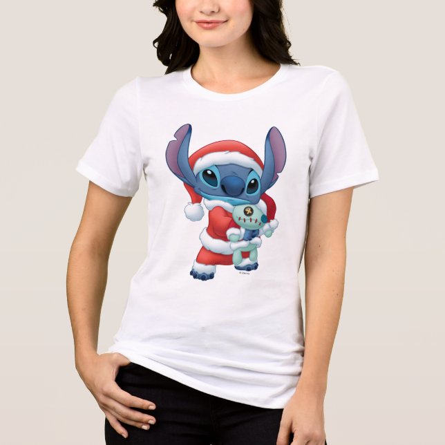 Lilo & Stitch | Santa Claus Stitch Tri-Blend Shirt (Front)
