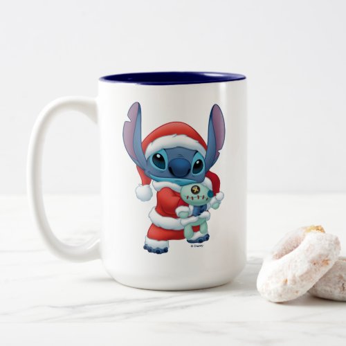 Lilo  Stitch  Santa Claus Stitch Two_Tone Coffee Mug