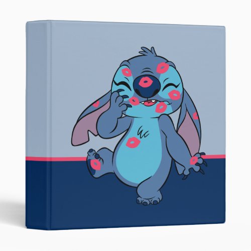 Lilo  Stitch  Stitch Covered in Kisses 3 Ring Binder