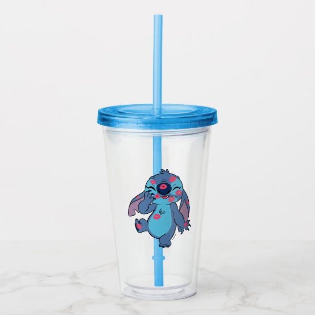 Lilo & Stitch | Stitch Covered in Kisses Acrylic Tumbler (Front)