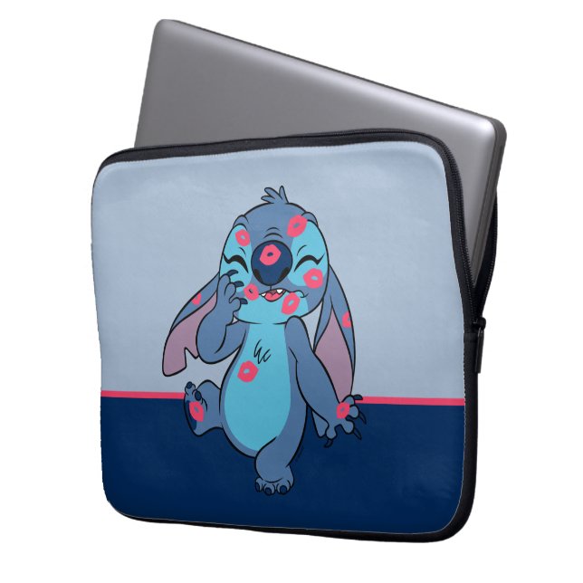 Lilo & Stitch | Stitch Covered in Kisses Laptop Sleeve (Front Left)