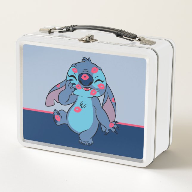 Lilo & Stitch | Stitch Covered in Kisses Metal Lunch Box (Front)