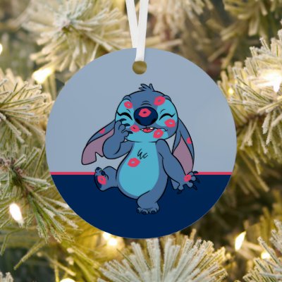 Lilo &amp; Stitch | Stitch Covered in Kisses Metal Ornament