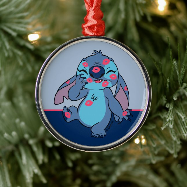 Lilo & Stitch | Stitch Covered in Kisses Metal Ornament (Tree)