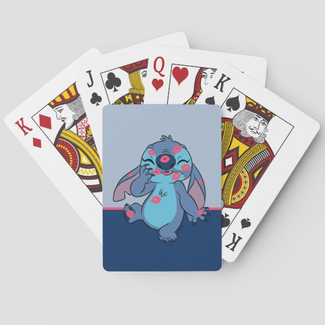 Lilo & Stitch | Stitch Covered in Kisses Playing C Poker Cards (Back)