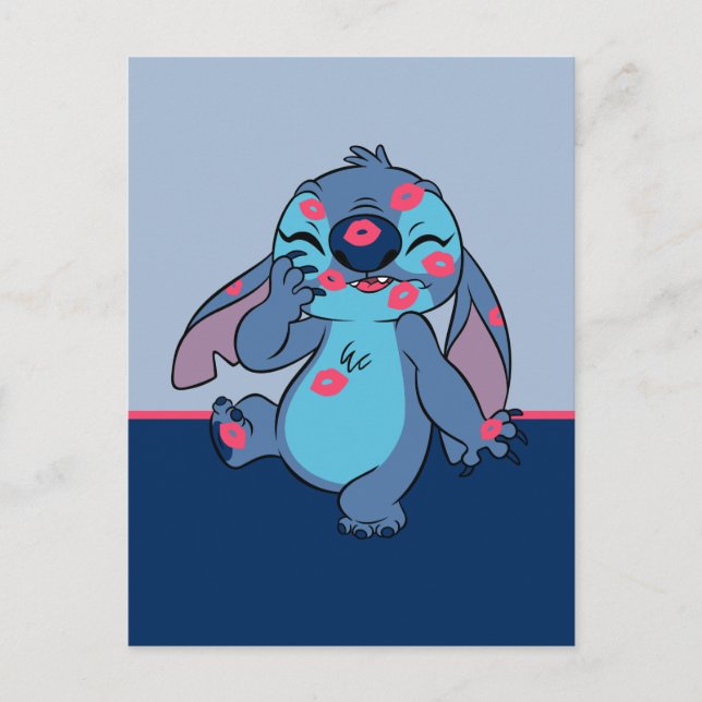 Lilo & Stitch | Stitch Covered in Kisses Postcard (Front)