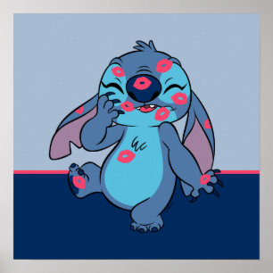 Lilo & Stitch Stitch Covered in Kisses Poster