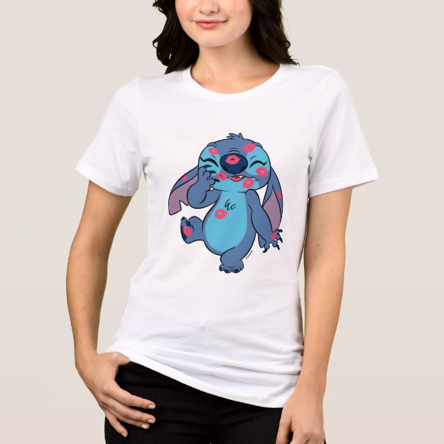 Lilo & Stitch | Stitch Covered in Kisses Tri-Blend Shirt (Front)