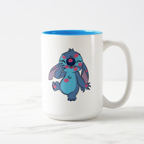 Lilo  Stitch  Stitch Covered in Kisses Two_Tone Coffee Mug