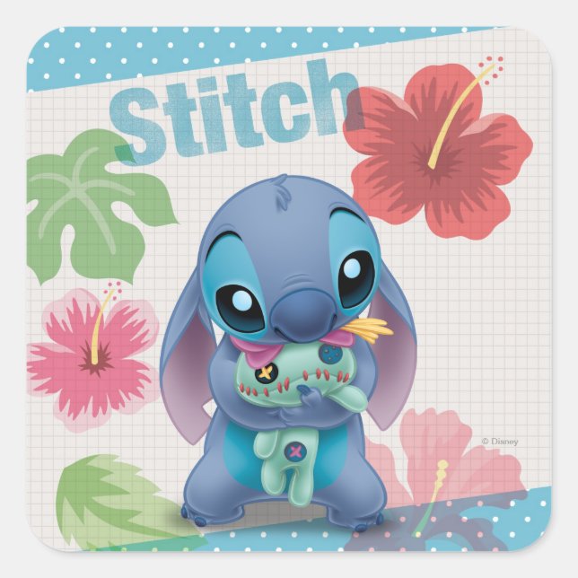 Lilo & Stitch | Stitch & Scrump Square Sticker (Front)