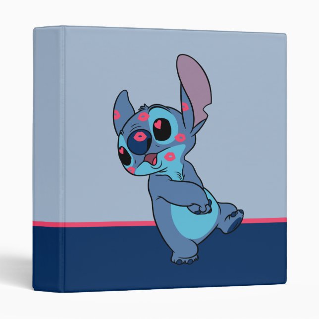 Lilo & Stitch | Stitch Valentine Kisses 3 Ring Binder (Front/Spine)