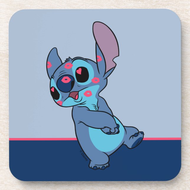 Lilo & Stitch | Stitch Valentine Kisses Beverage Coaster (Front)