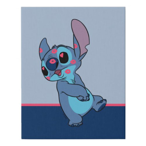 Lilo  Stitch  Stitch Valentine Kisses Faux Canvas Print