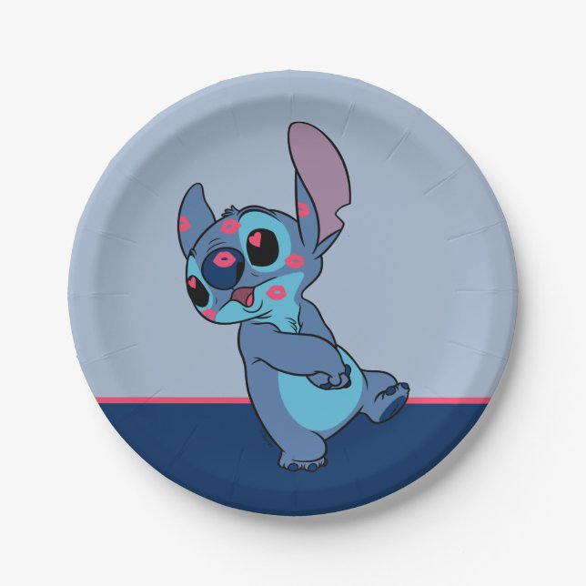 Lilo & Stitch | Stitch Valentine Kisses Paper Plates (Front)
